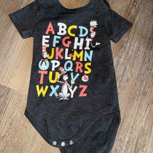 Dr. Seuss Black Alphabet Kids One Piece